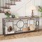 MDF Console Table, 2-Tier Metal Frame with Anti-Tip and Storage